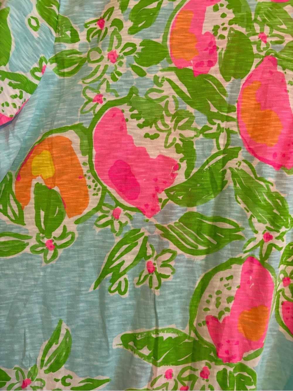 Lilly Pulitzer Marlowe T-Shirt Dress XL Pool Pink Lemonade Citrus Floral Cotton - Picture 3 of 6